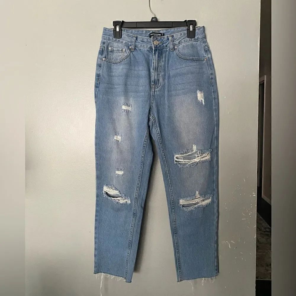 NWT PrettyLittleThing Petite Denim Mom Jeans 6